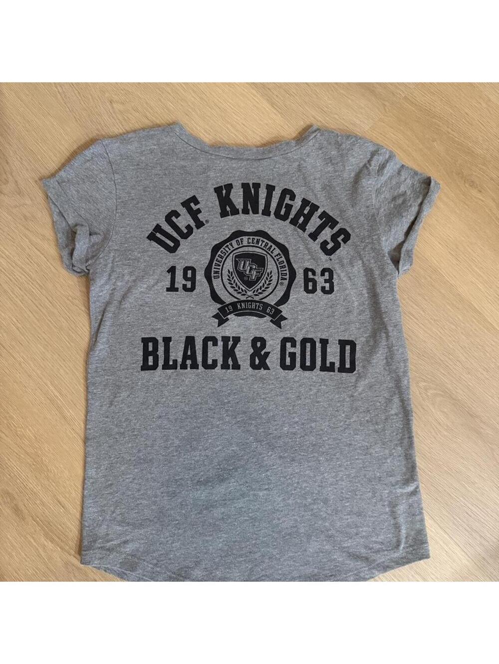 Victoria’s Secret PINK UCF Knights Scoop-Neck T-Shirt Heather Gray Size XS